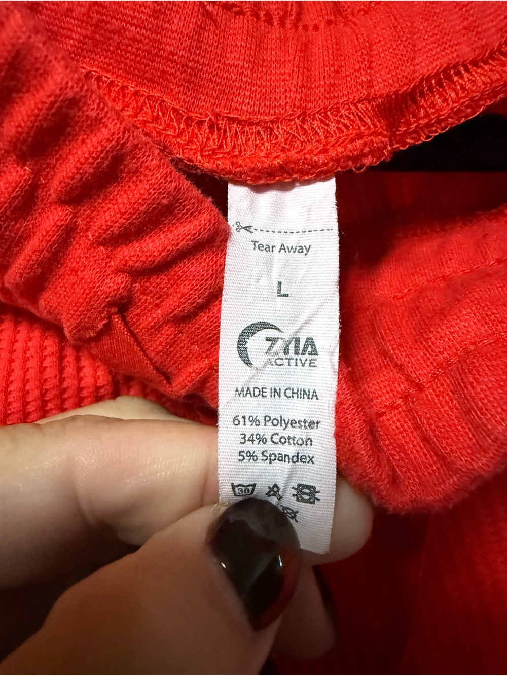 Comfort Ribbed Red Joggers with Drawstring Waist - Picture 4 of 4
